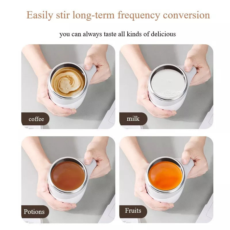 Automatic Rechargeable Self-Stirring Mug | Electric Protein Coffee Mixer Cup | Magnetic Smart Beverage Blender