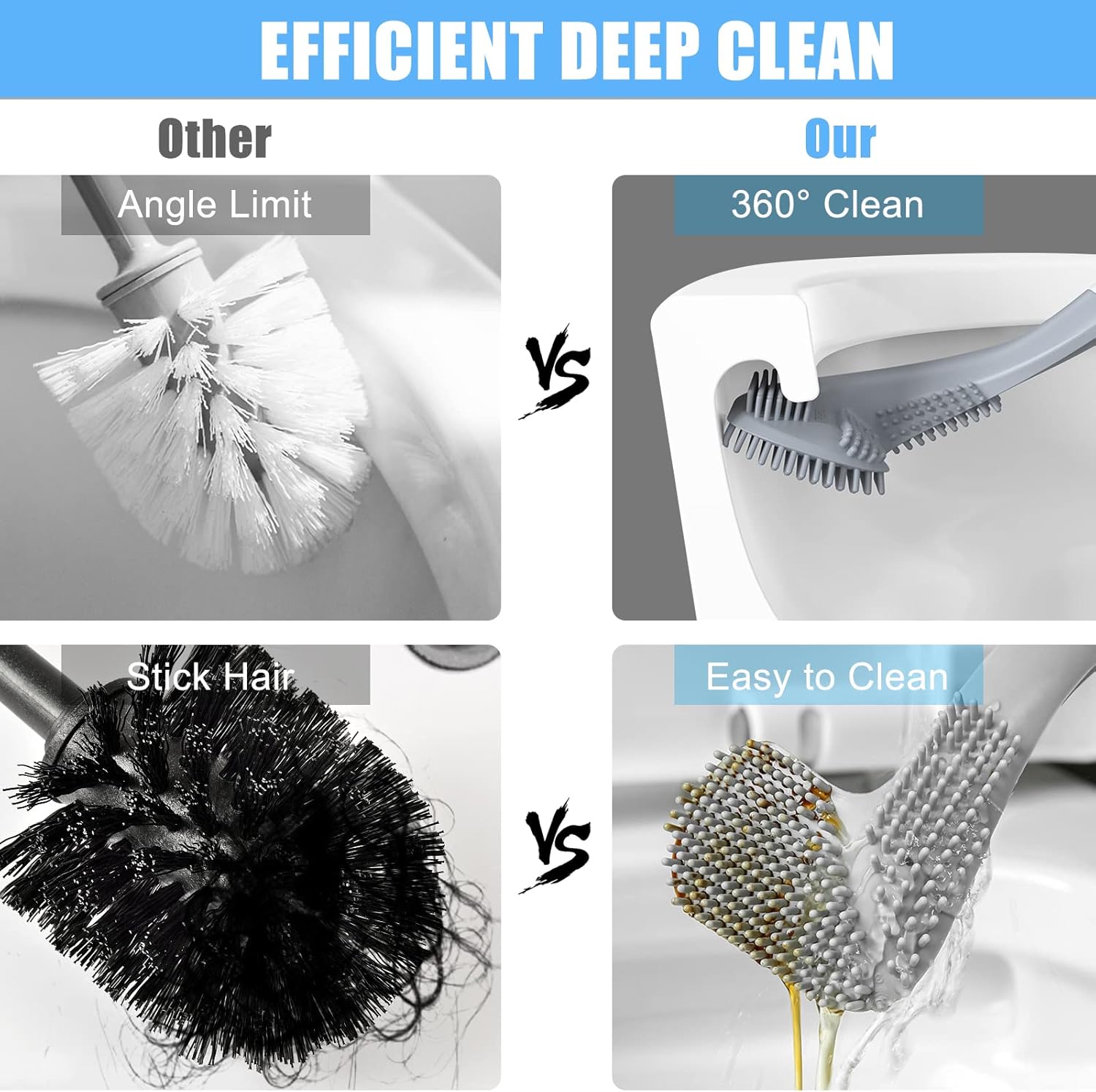 Deep Clean Toilet Brush: Golf Design, Drip-Free