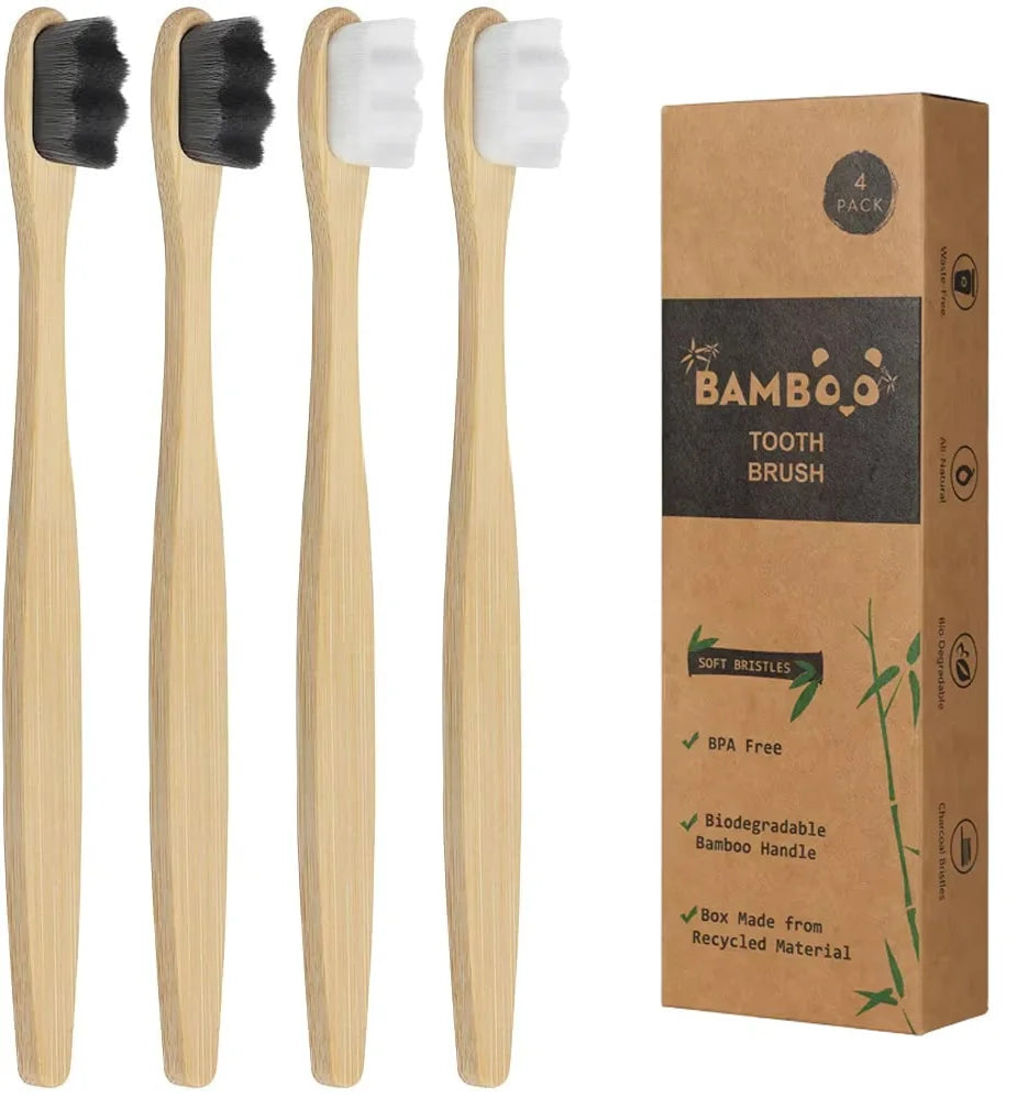 Deep Clean & Gentle: Bamboo Micro-Nano Toothbrush for Adults, Kids & Braces Wearers