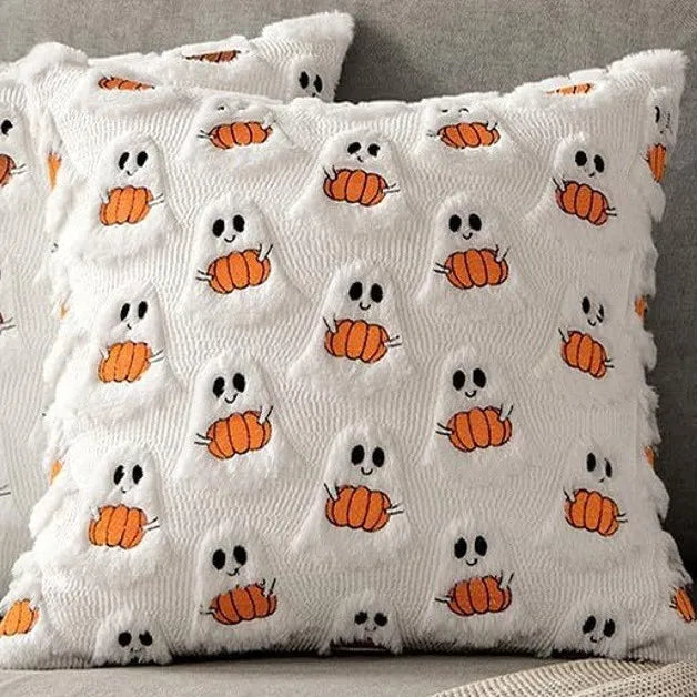 Spooky-Cute Halloween Plush Pillow Covers - Cozy Holiday Home Decor