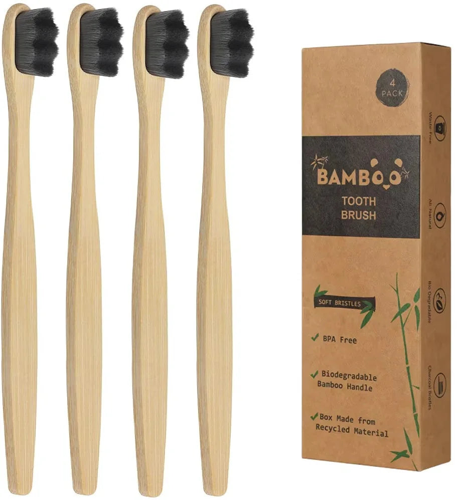 Deep Clean & Gentle: Bamboo Micro-Nano Toothbrush for Adults, Kids & Braces Wearers
