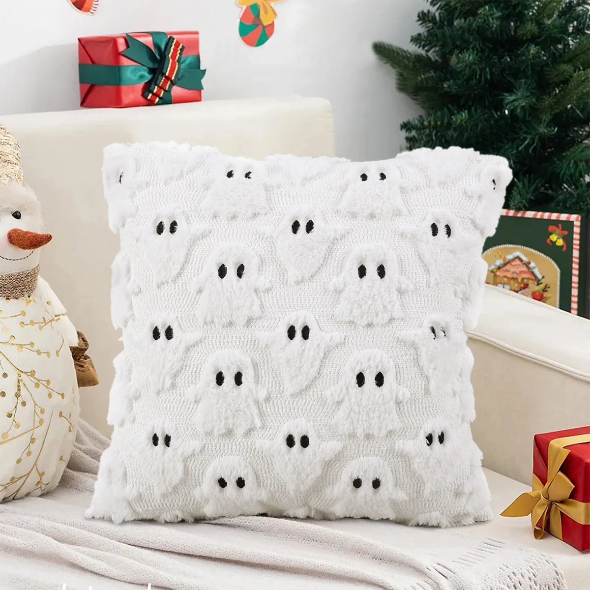 Spooky-Cute Halloween Plush Pillow Covers - Cozy Holiday Home Decor