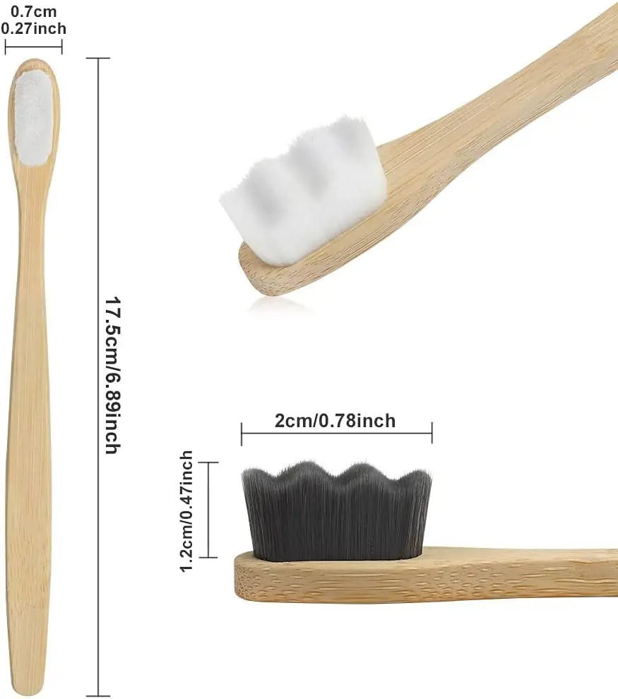 Deep Clean & Gentle: Bamboo Micro-Nano Toothbrush for Adults, Kids & Braces Wearers