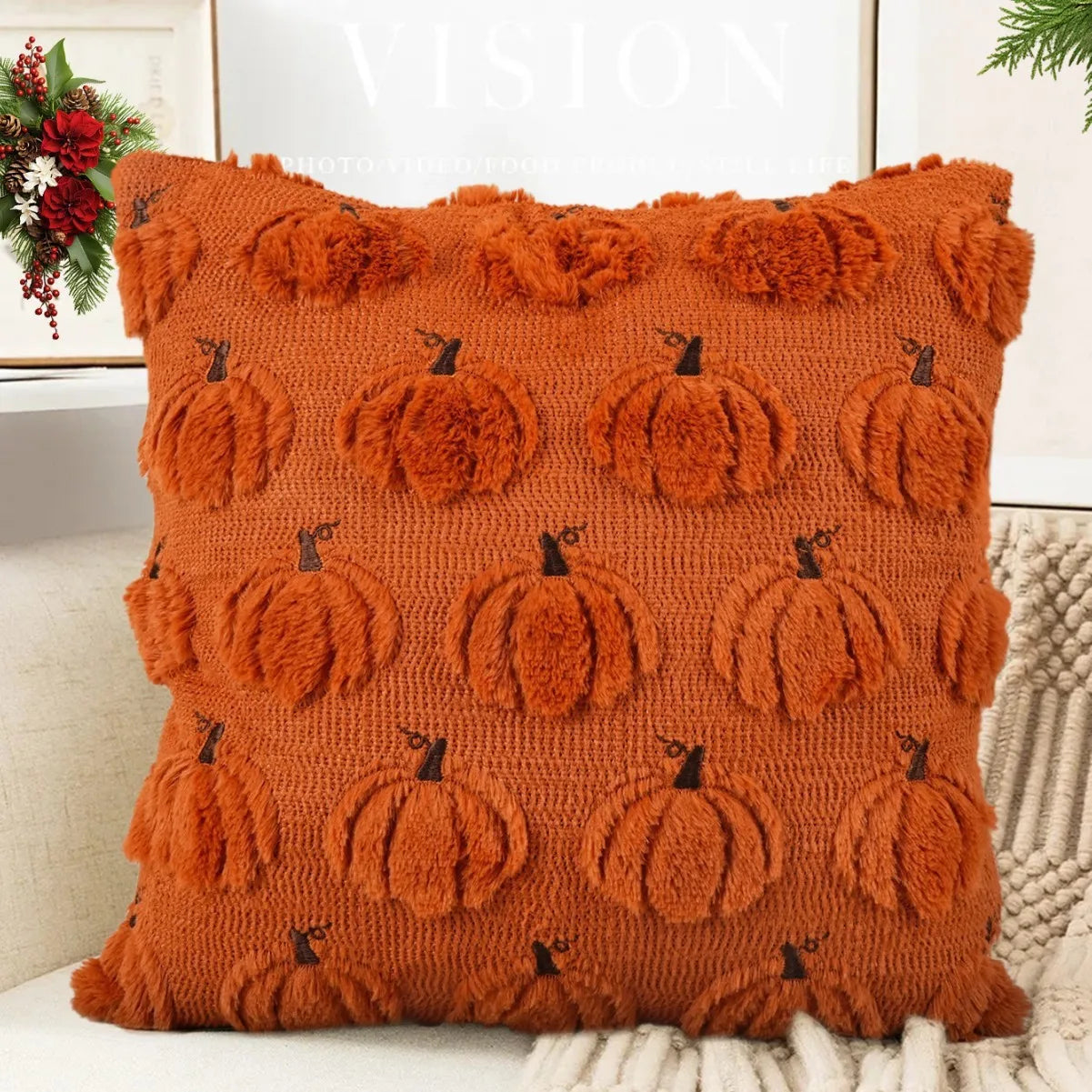 Spooky-Cute Halloween Plush Pillow Covers - Cozy Holiday Home Decor