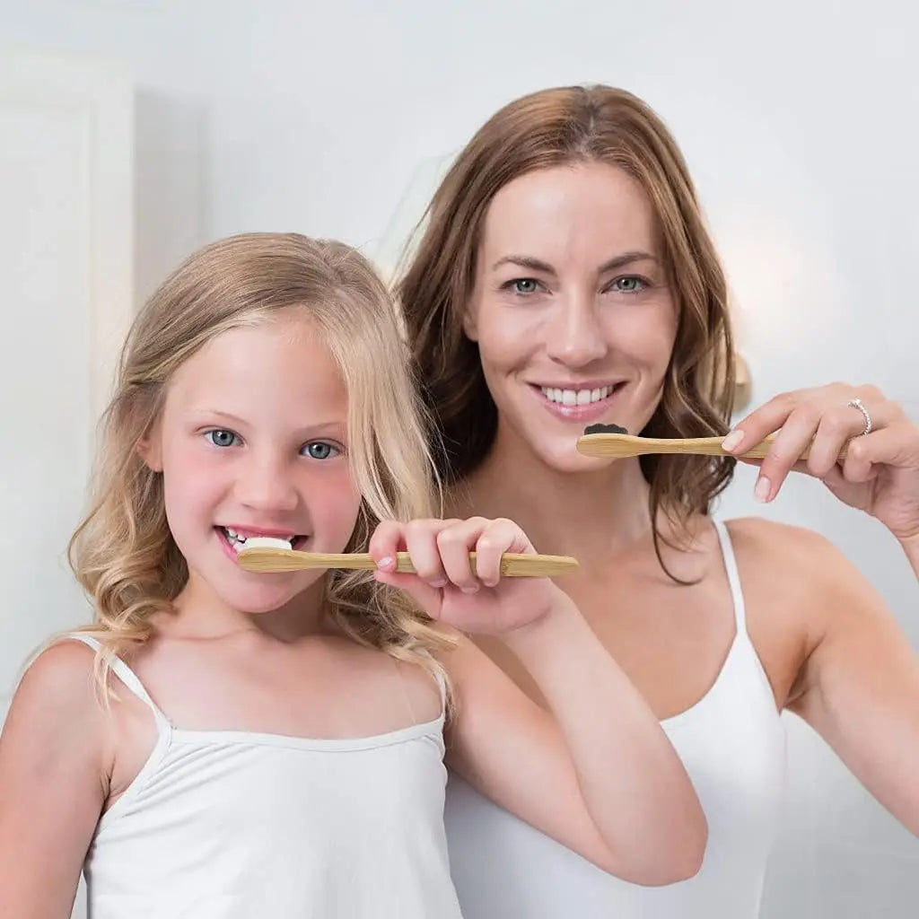 Deep Clean & Gentle: Bamboo Micro-Nano Toothbrush for Adults, Kids & Braces Wearers