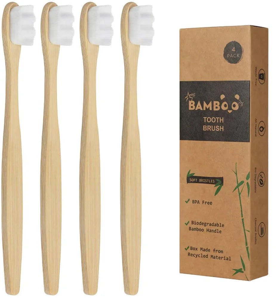 Deep Clean & Gentle: Bamboo Micro-Nano Toothbrush for Adults, Kids & Braces Wearers
